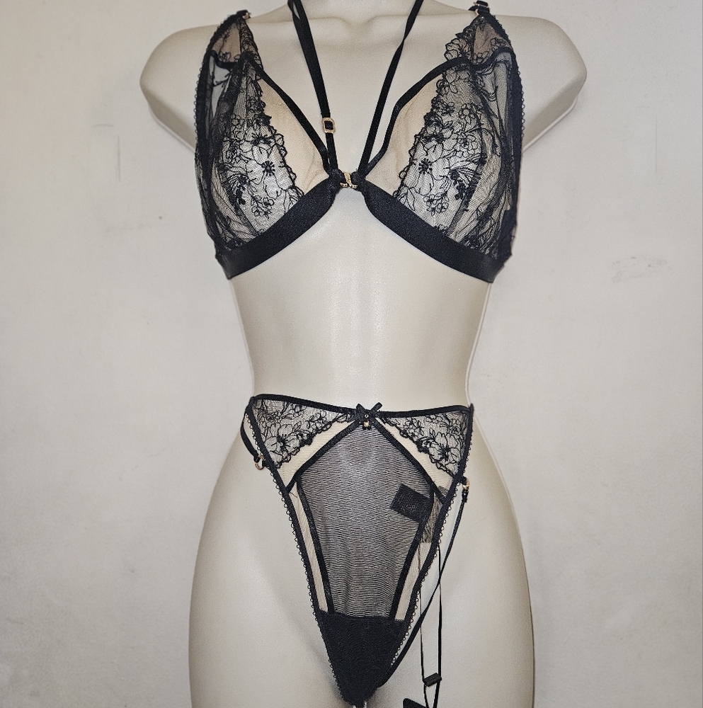 Honey Birdette Emma Bralette and Thong size XXL NWT